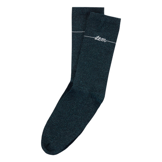 item logo lame socks(blue glitter)