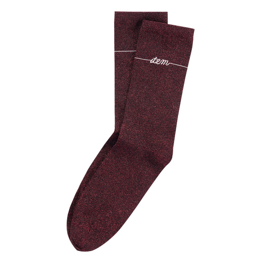 item logo lame socks(red glitter)