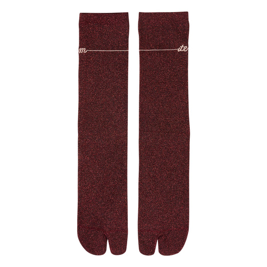item logo lame socks(red glitter)