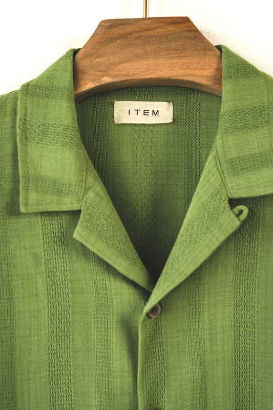 half sleeve shirt(green stripe)