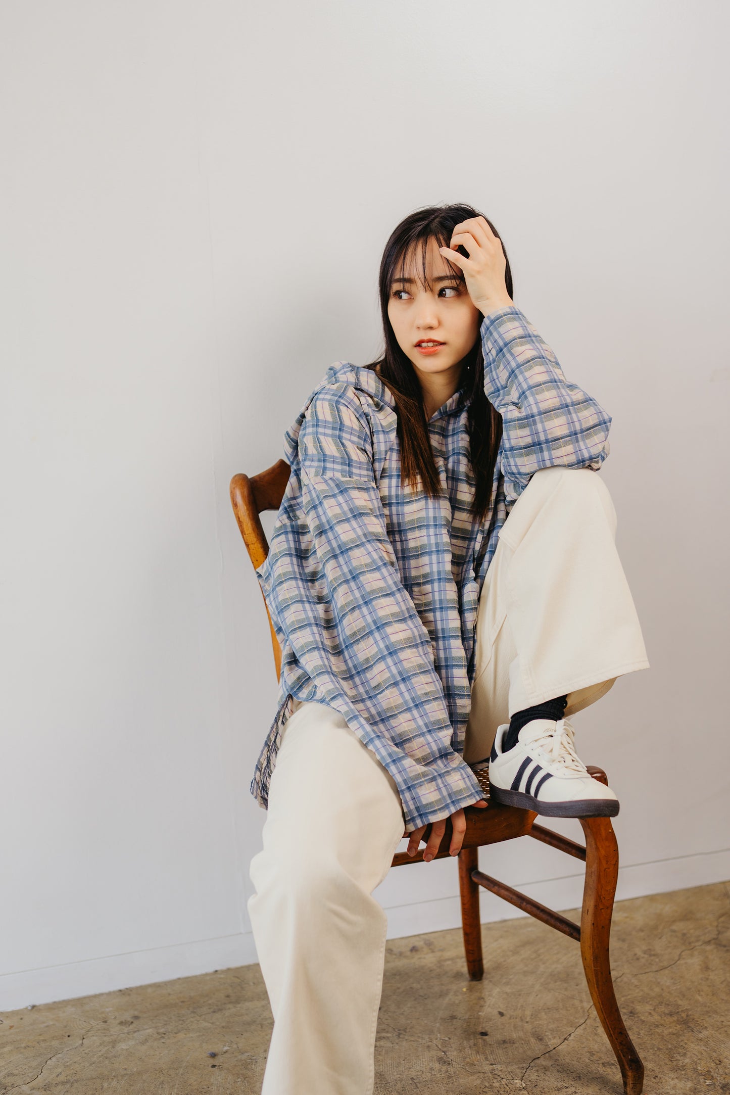 mexican hoodie(blue check)