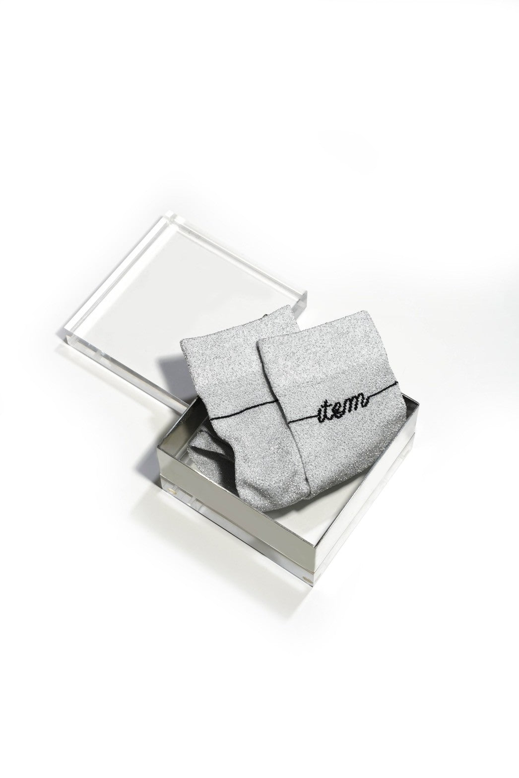 item logo socks(silver glitter)