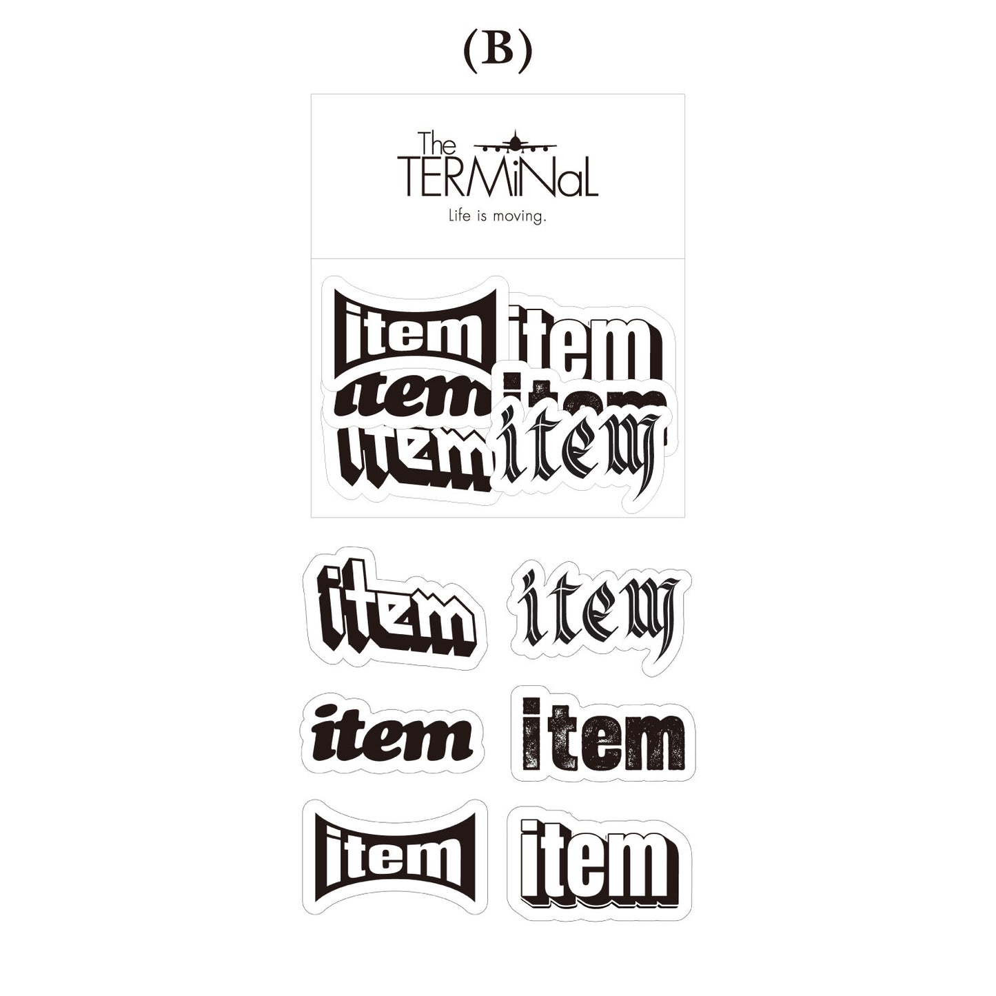 item logo sticker pack