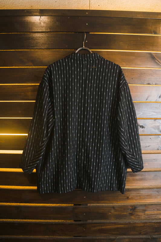 item hand writing stripe jacket (black)
