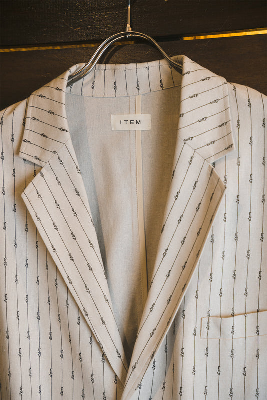 item hand writing stripe jacket (ivory)