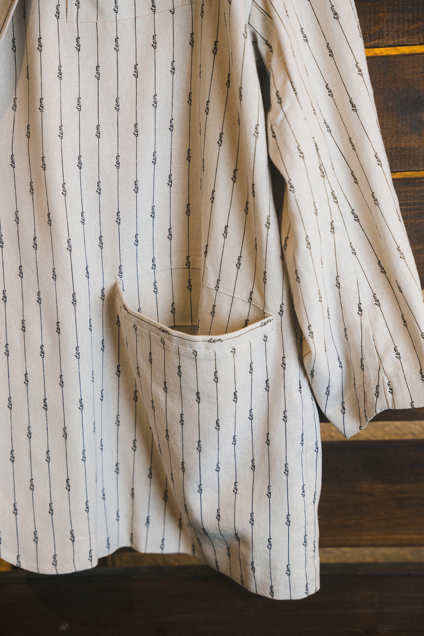 item hand writing stripe jacket (ivory)