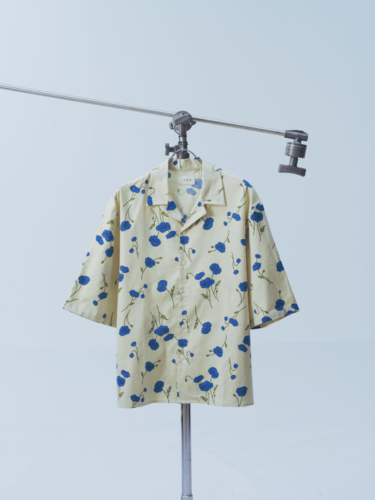 harf sleeve flower shirt(ivory)