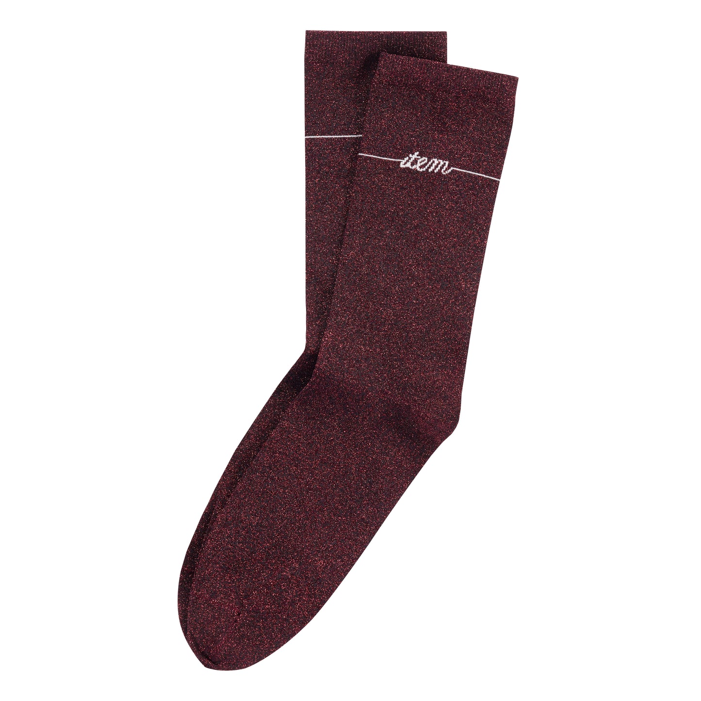 item logo lame socks（red glitter)