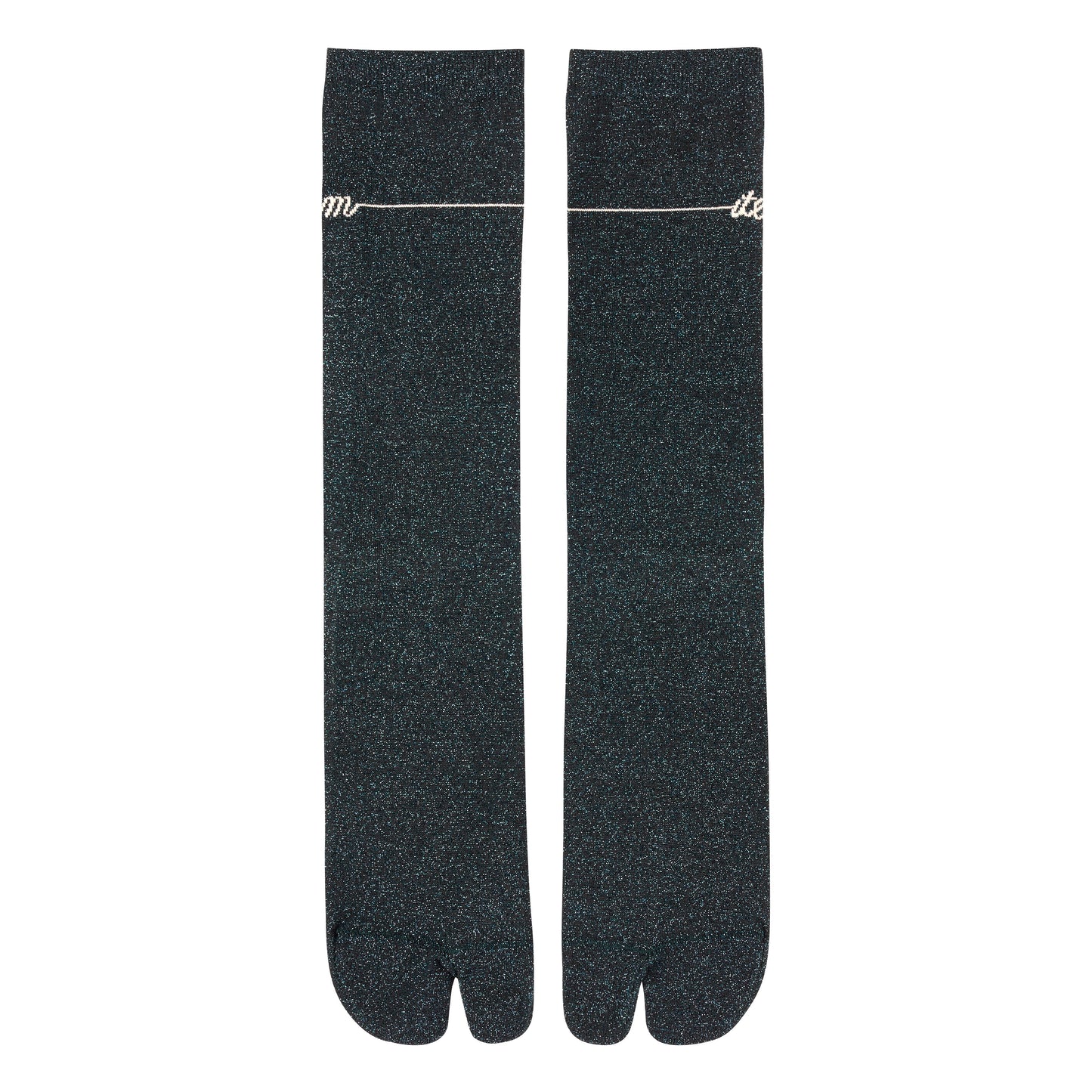 item logo lame socks（blue glitter)