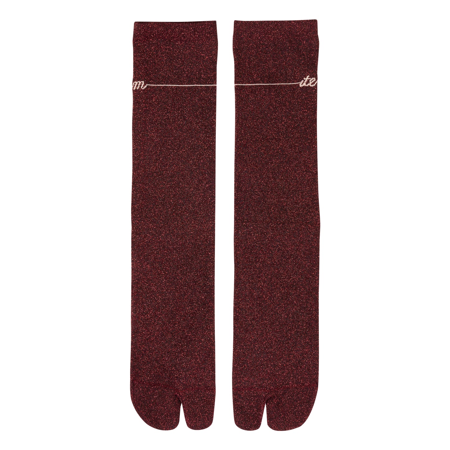 item logo lame socks（red glitter)