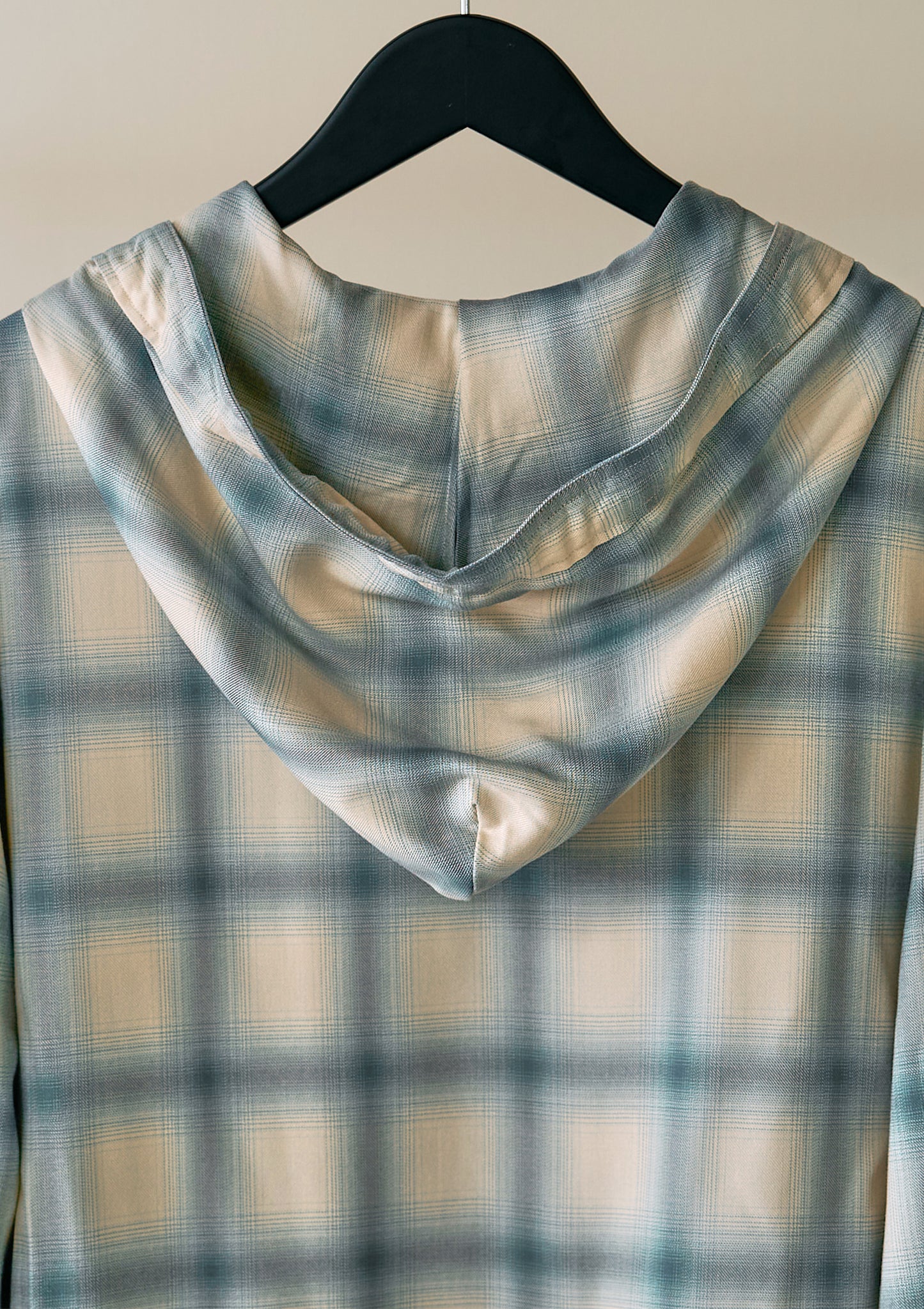 hooded check over shirt（blue）