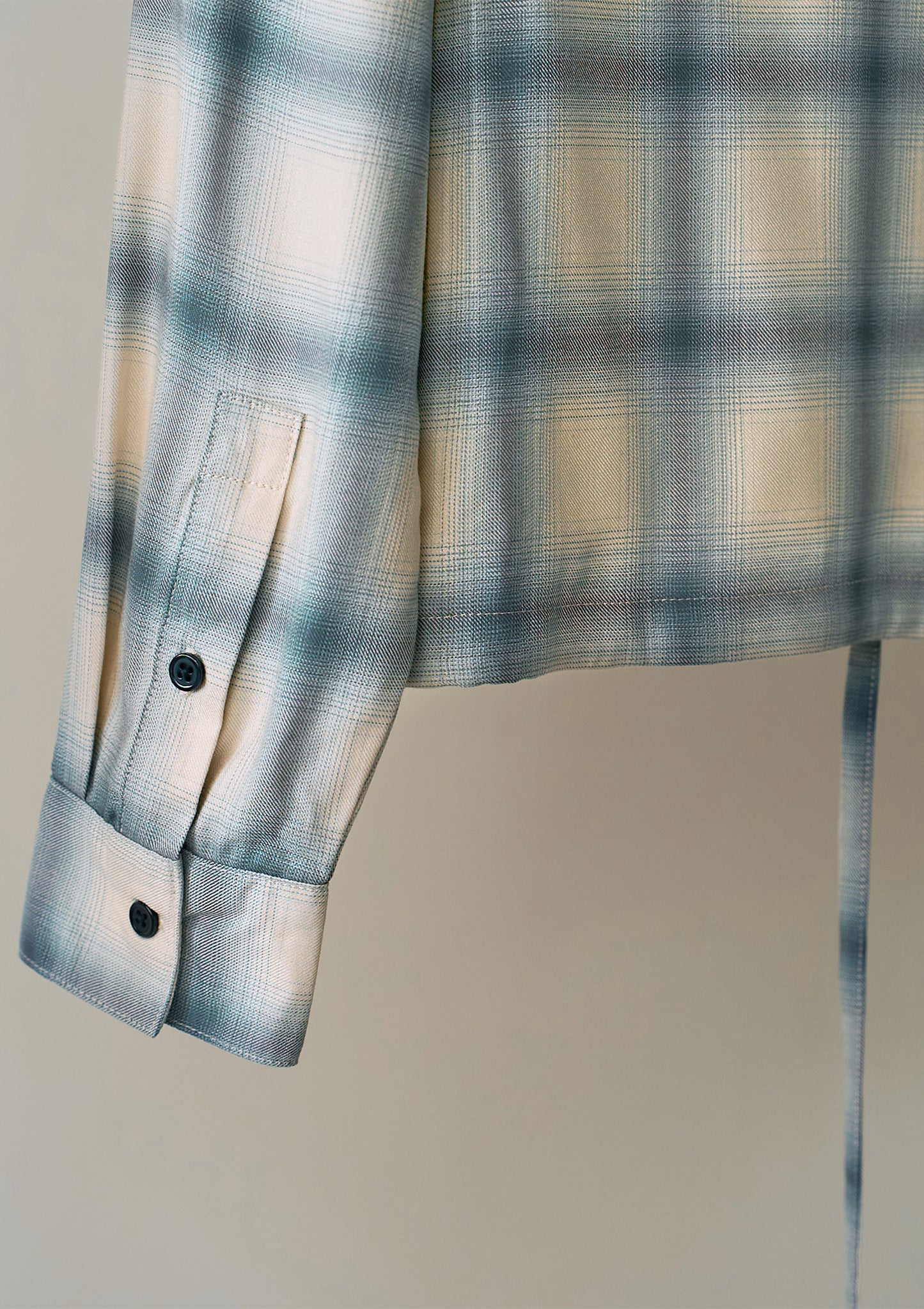 hooded check over shirt（blue）