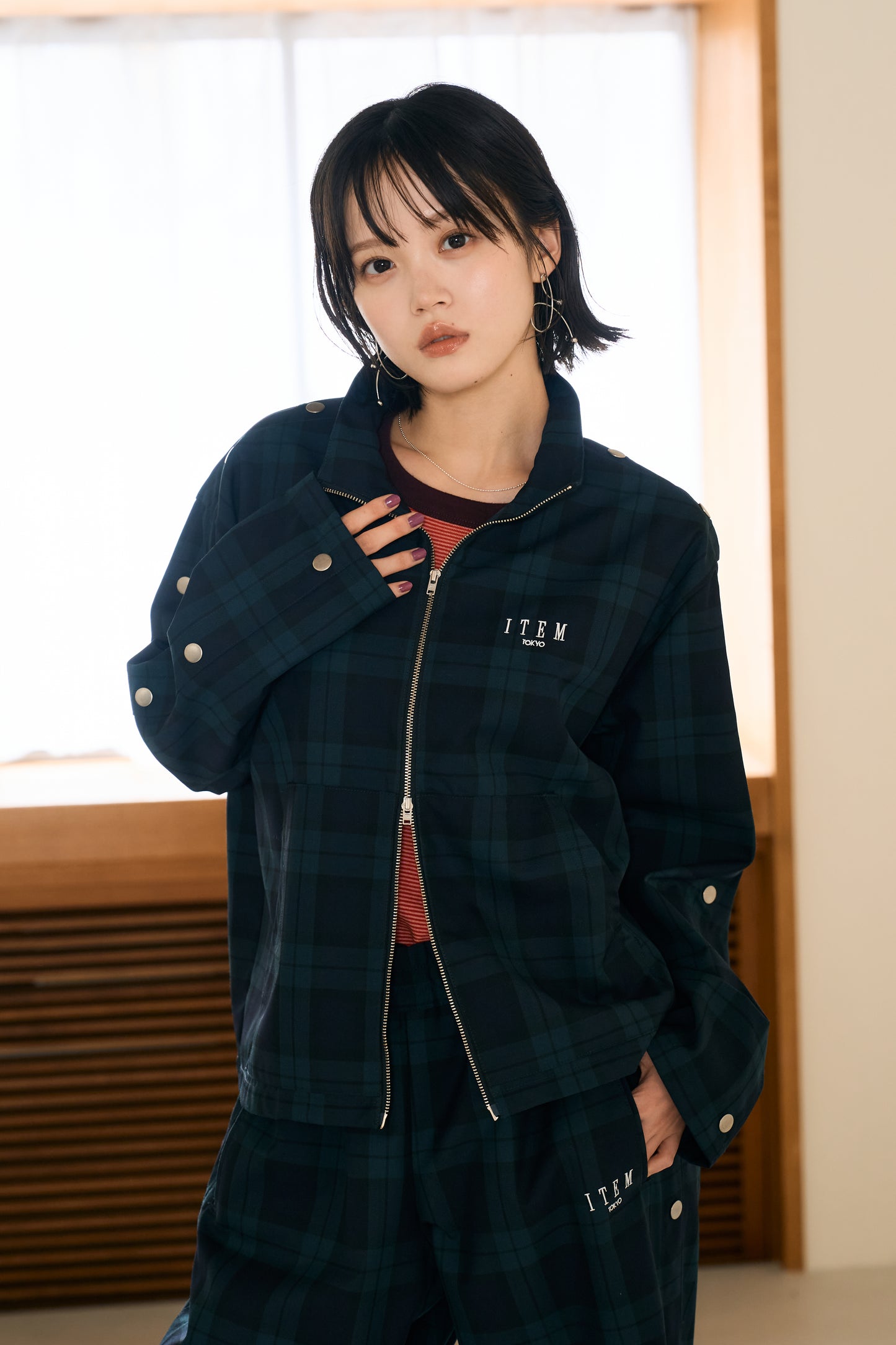 sleeve snap jacket（check）