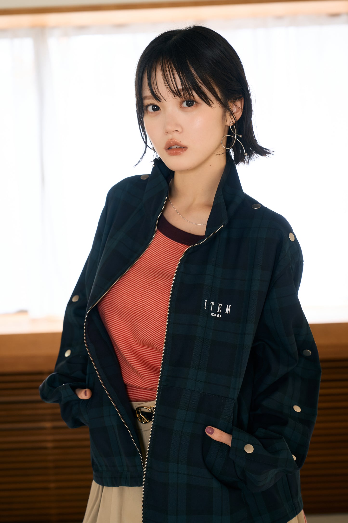 sleeve snap jacket（check）