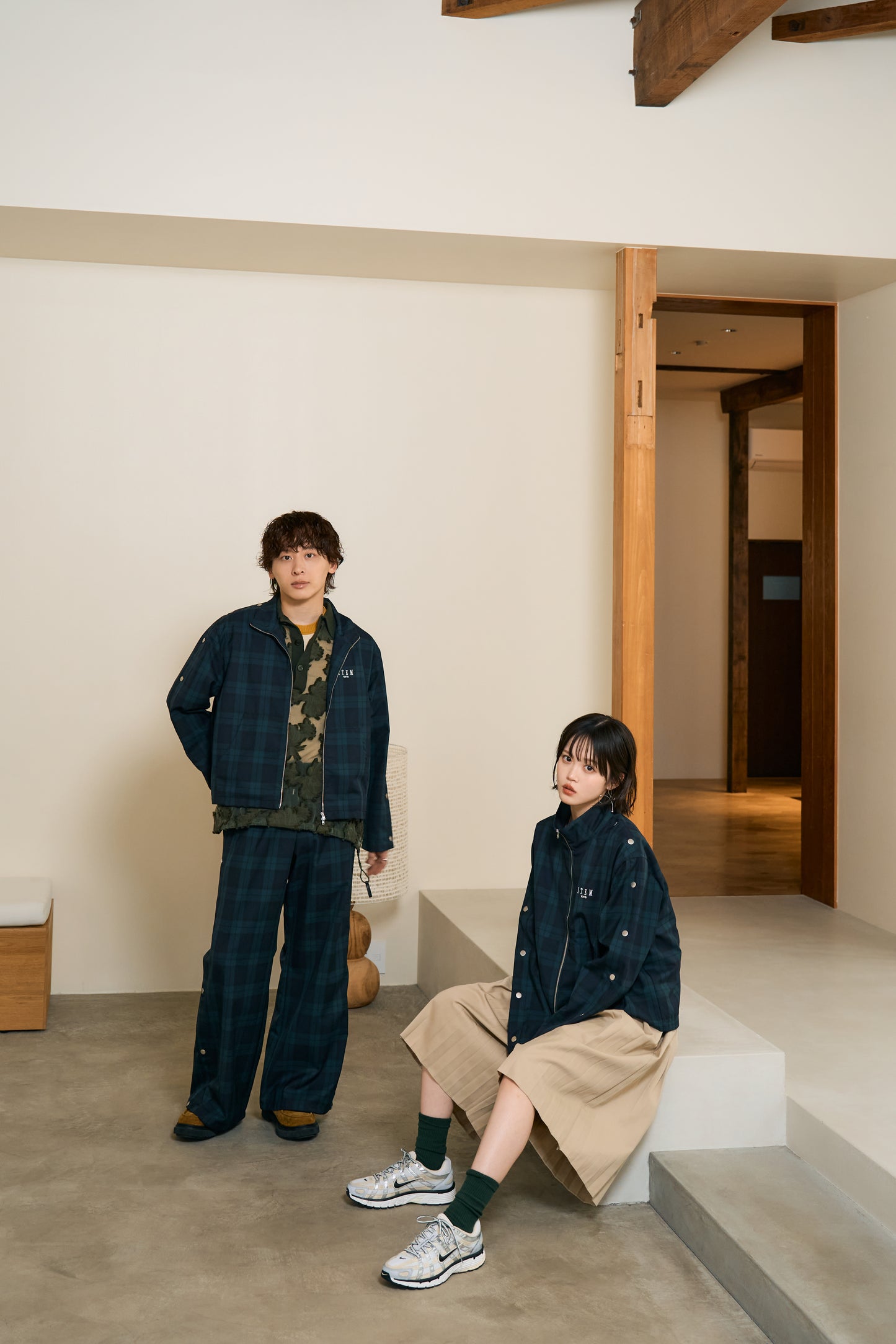 sleeve snap jacket（check）