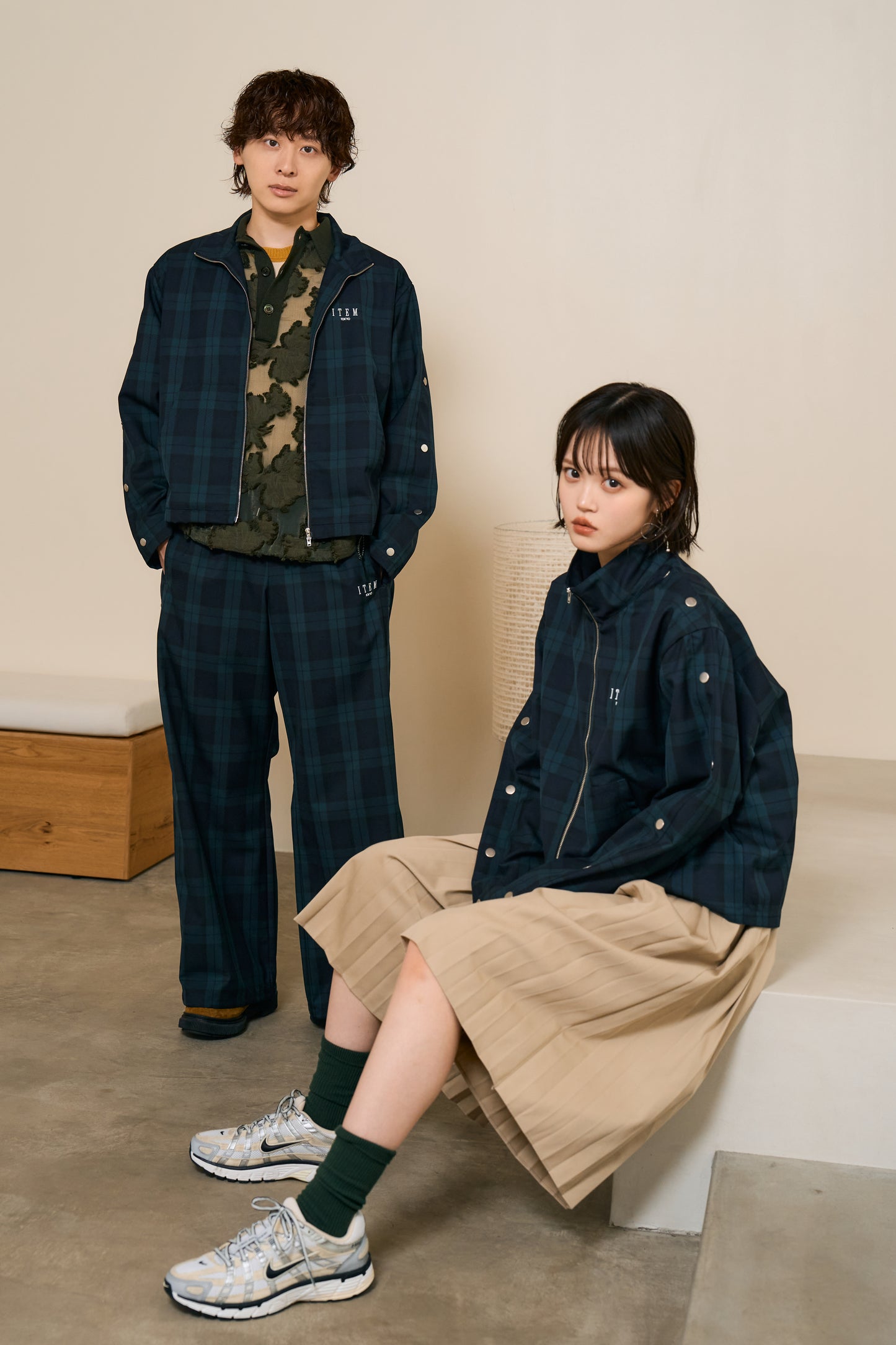 sleeve snap jacket（check）