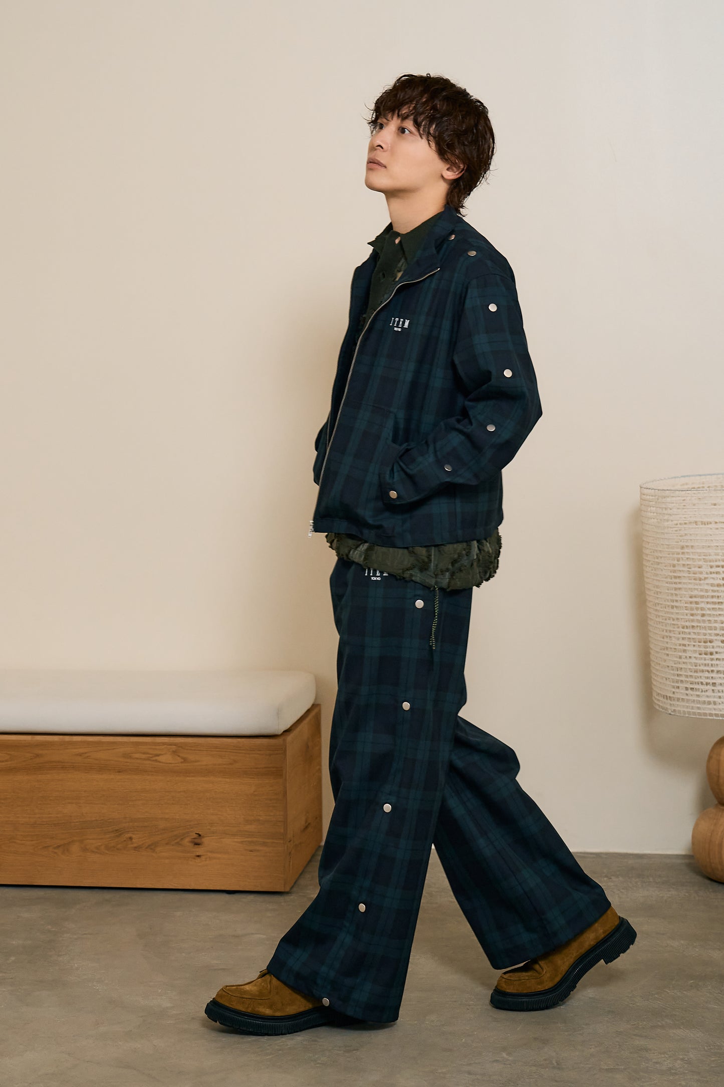 sleeve snap jacket（check）