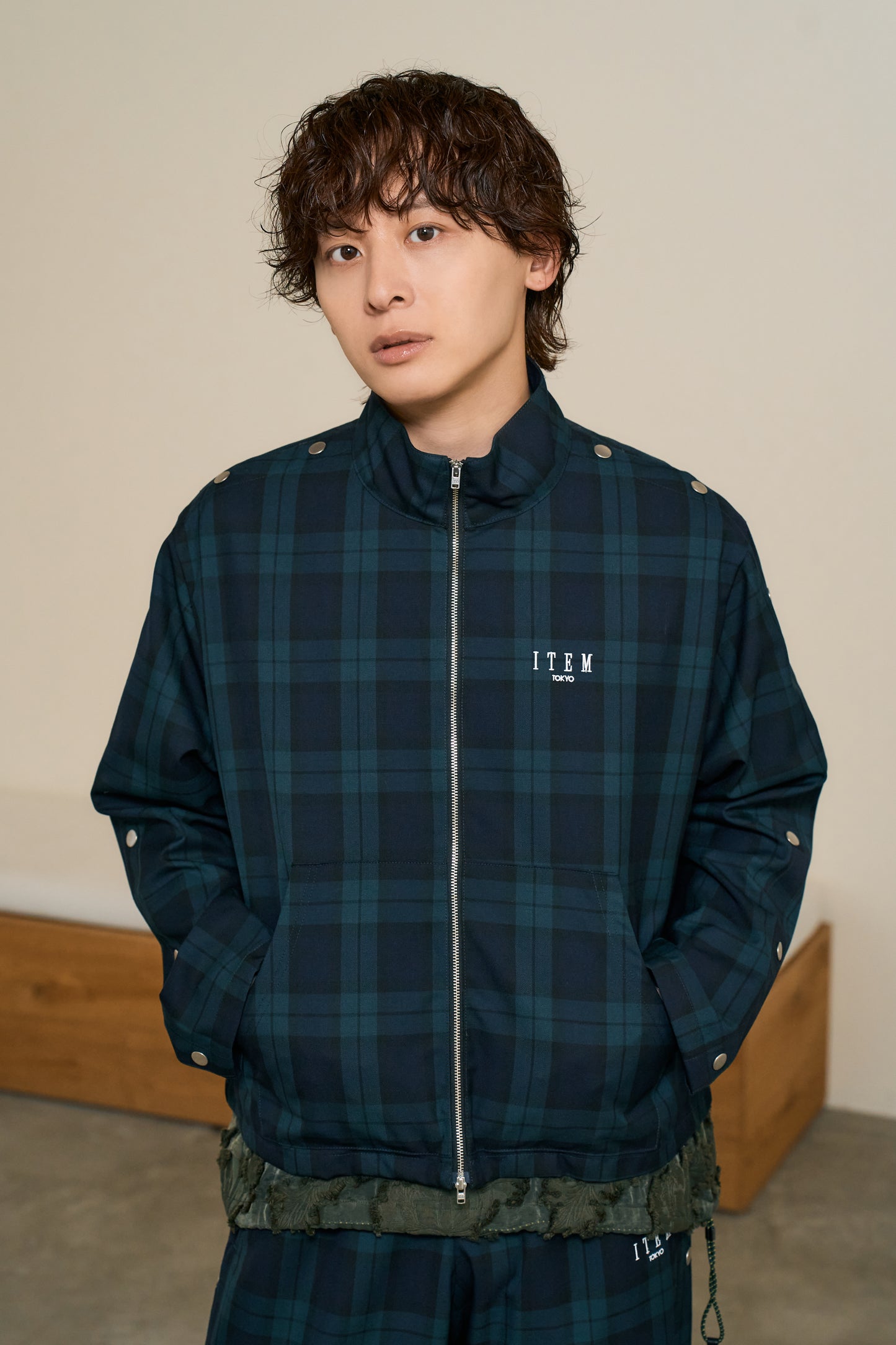 sleeve snap jacket（check）