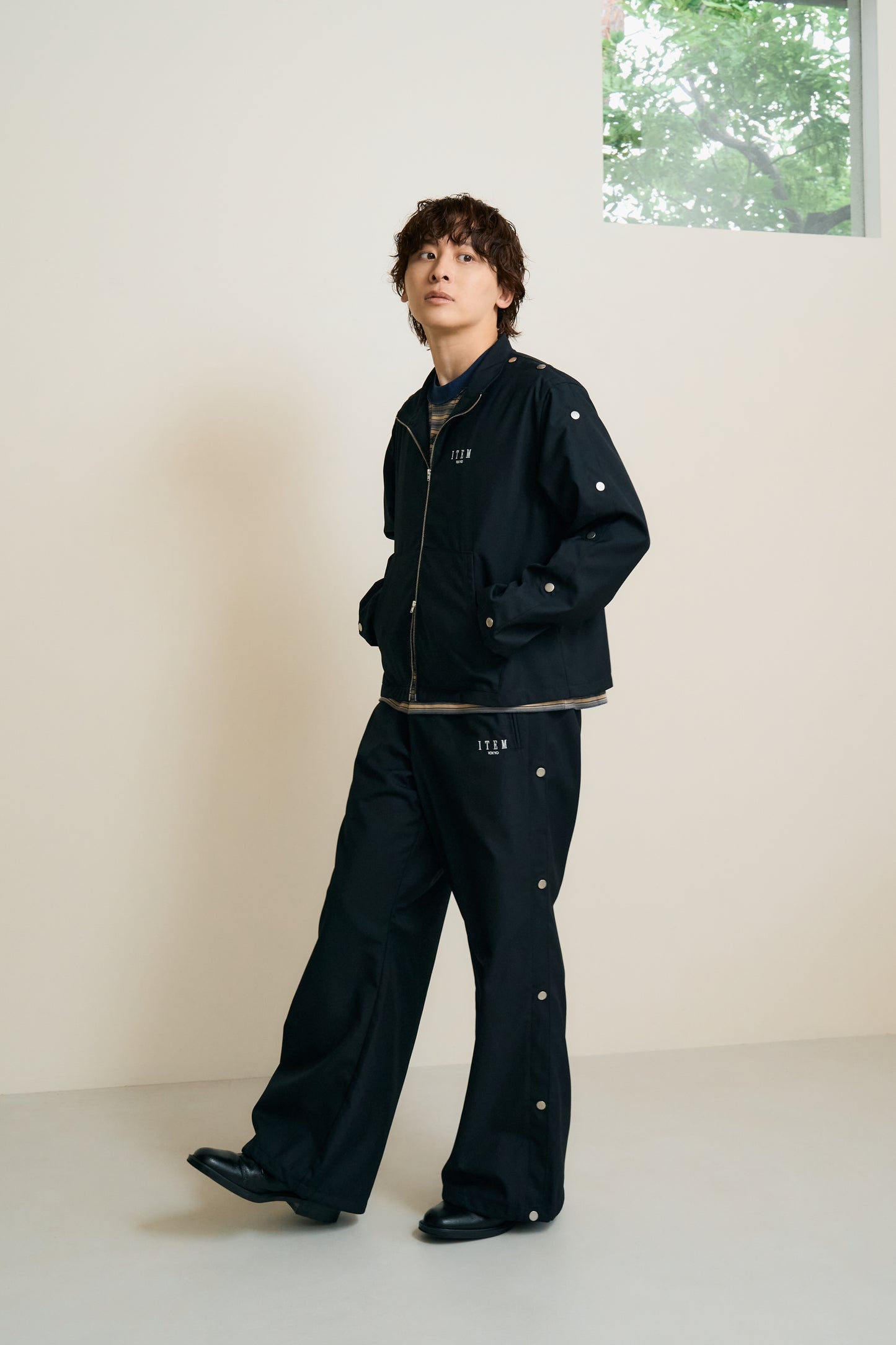 sleeve snap jacket（black）