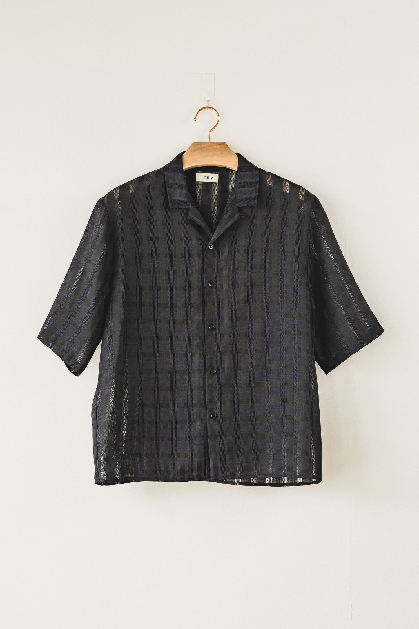 half sleeve shirt（navy check）