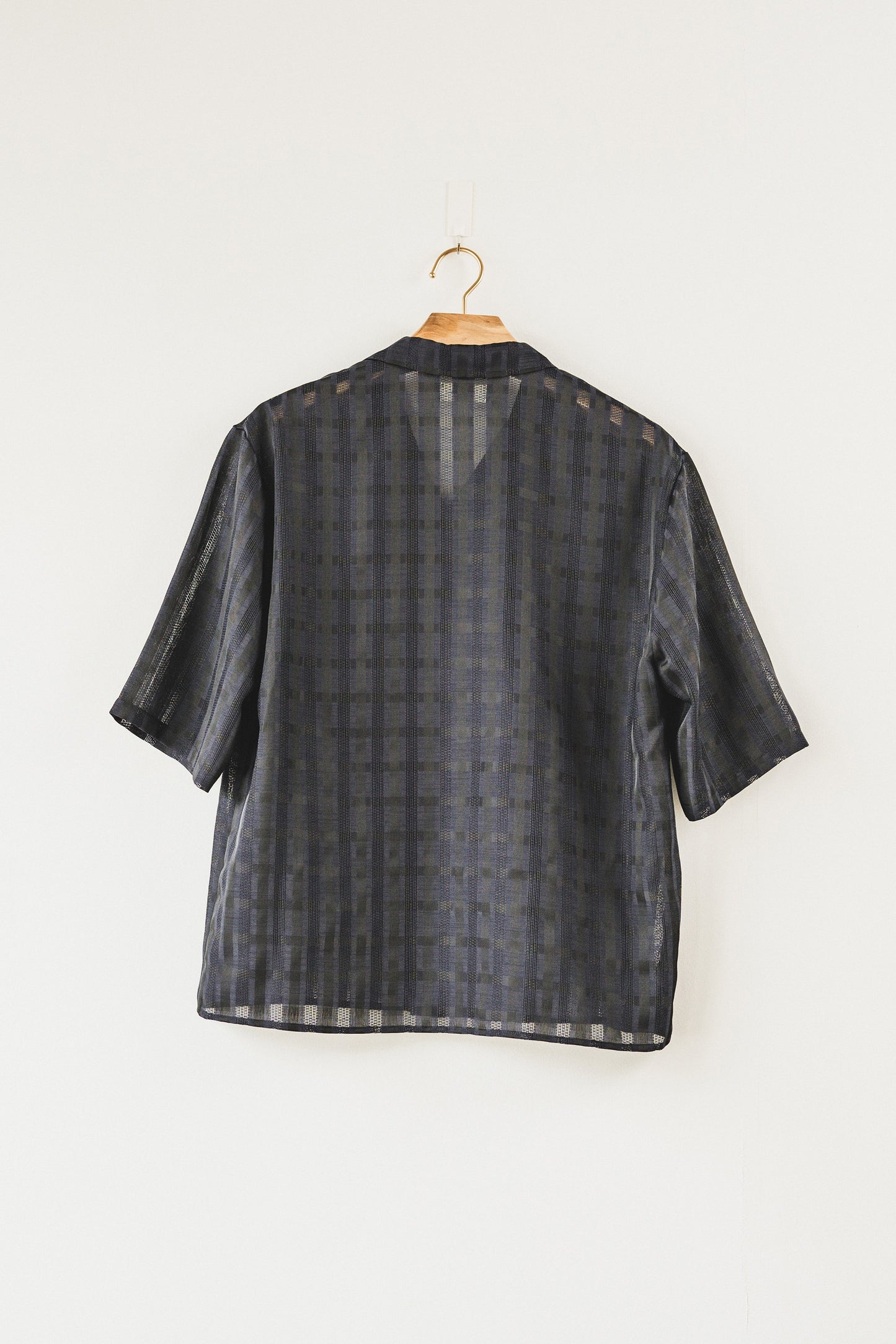 half sleeve shirt（navy check）