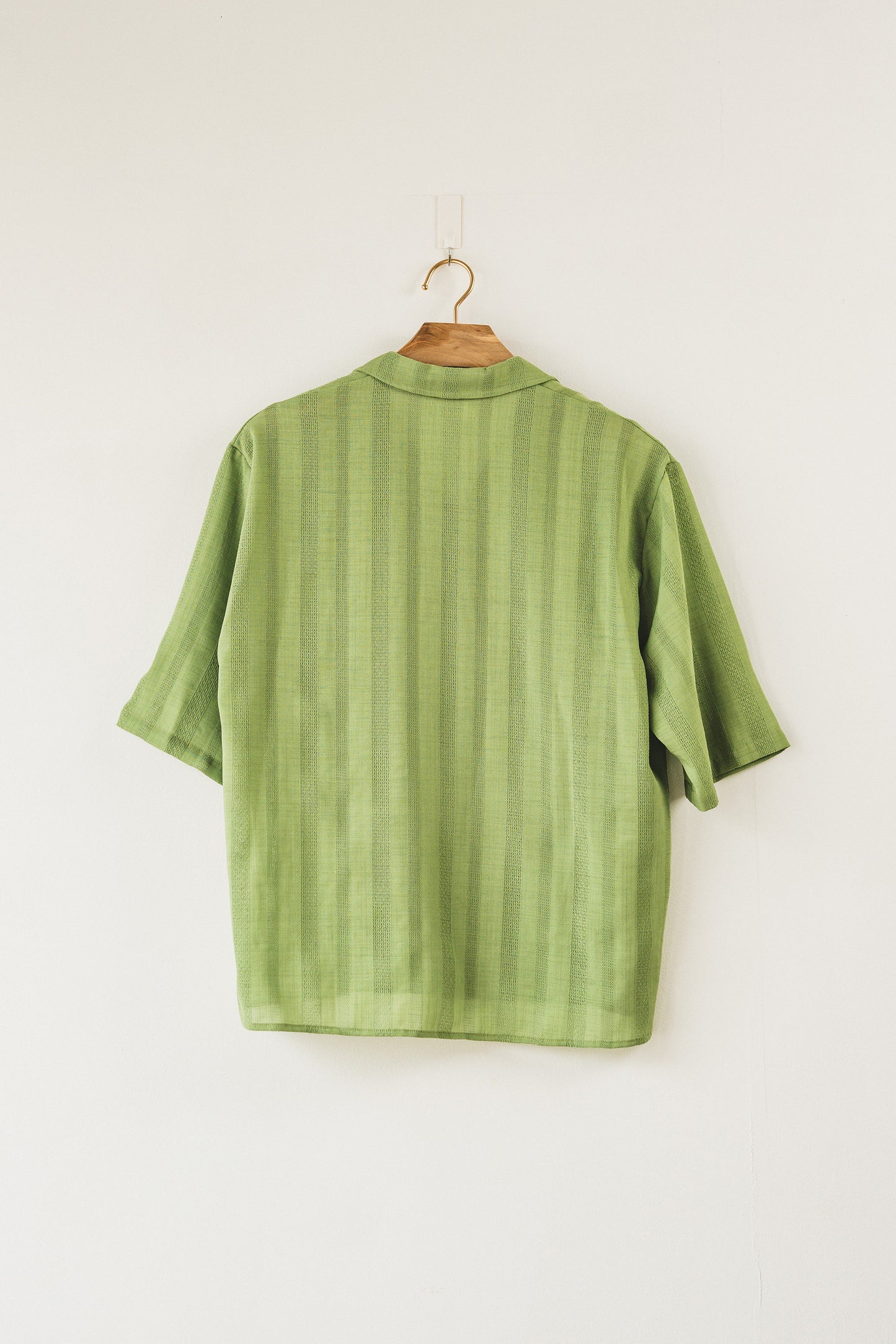 half sleeve shirt（green stripe）