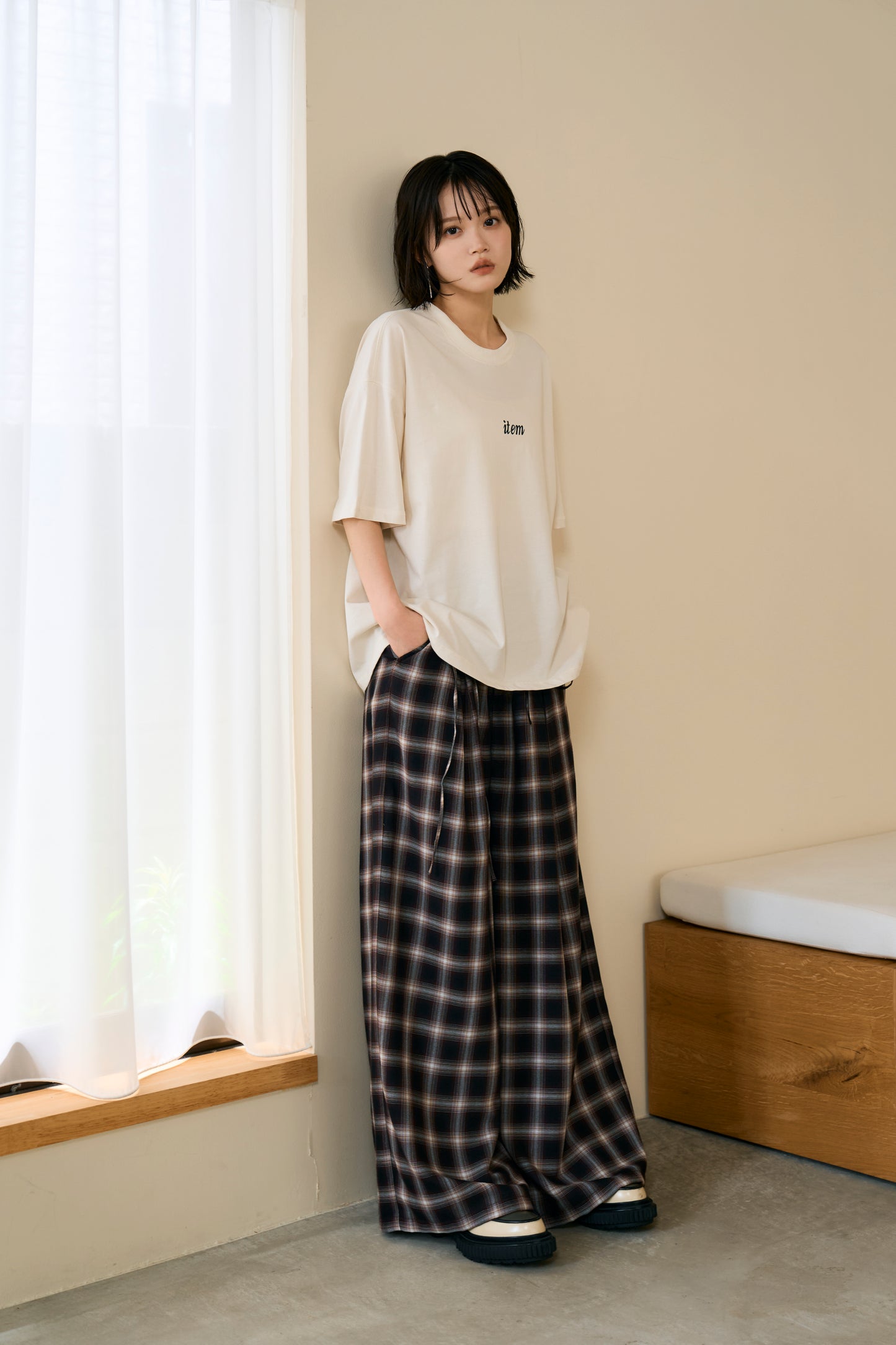 item print tee（white）