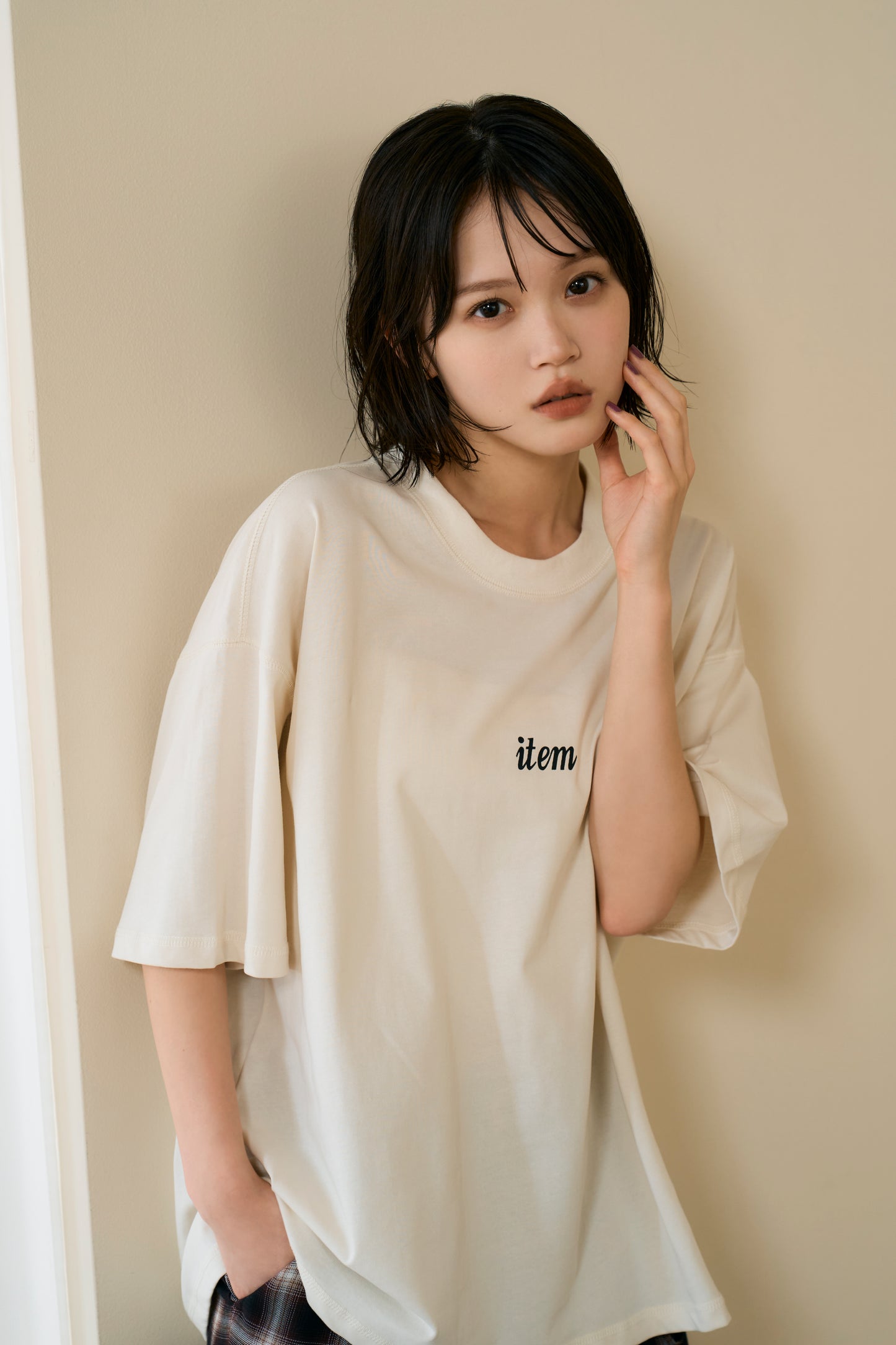 item print tee（white）