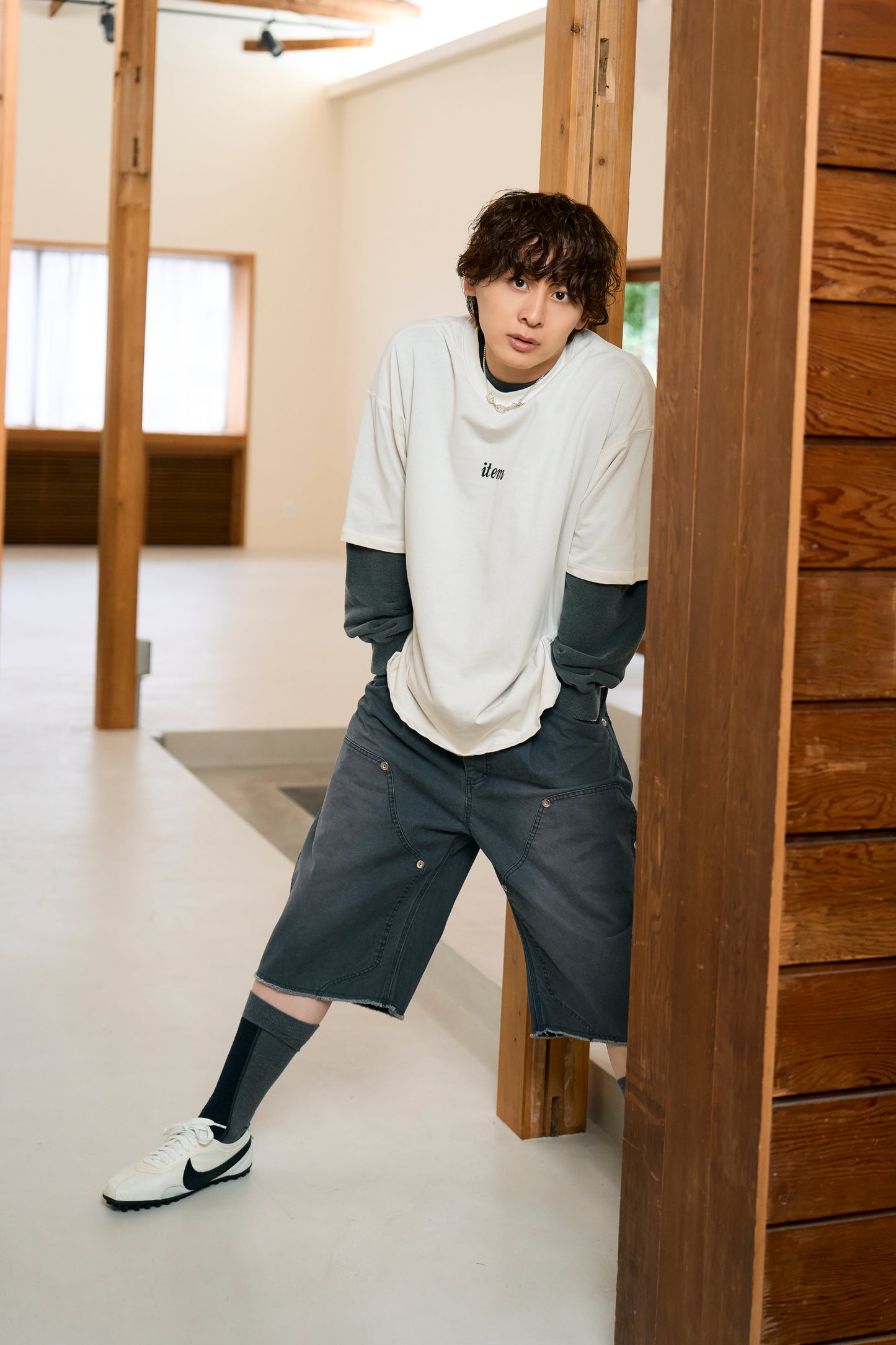 item print tee（white）