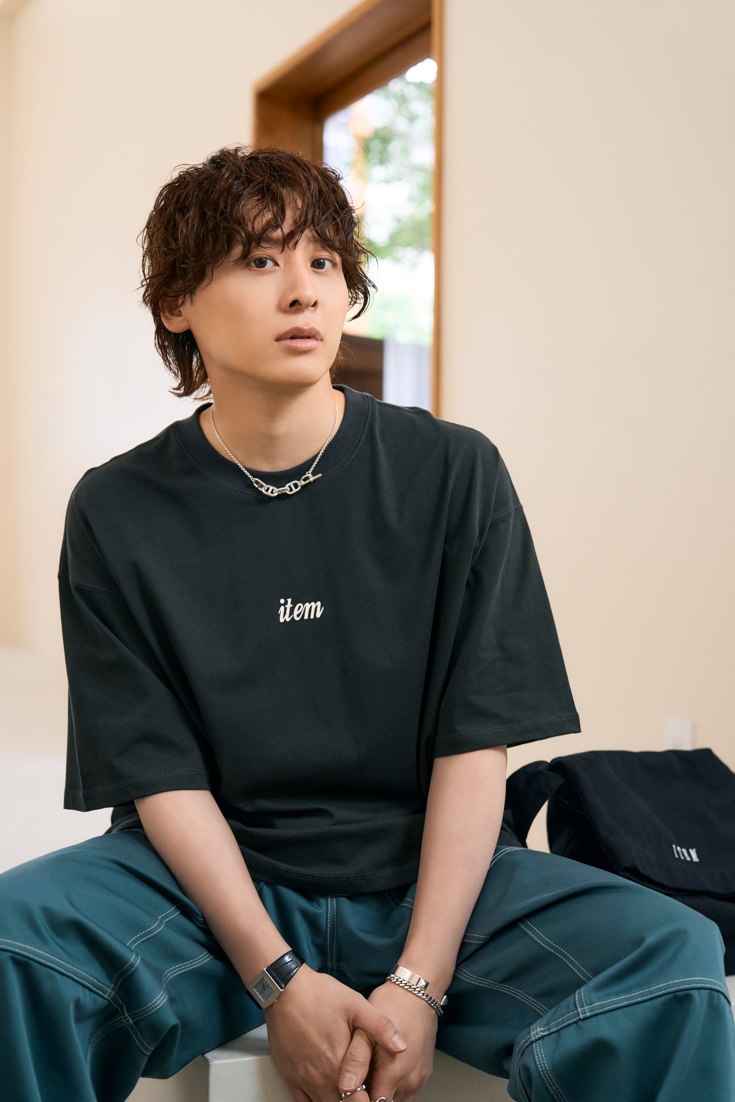 item print tee（black）