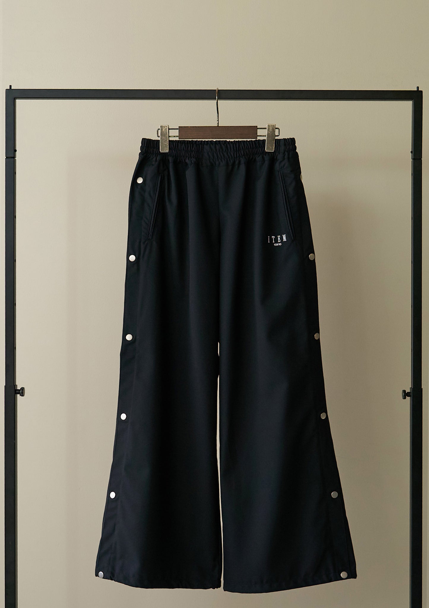 side snap pants（black）