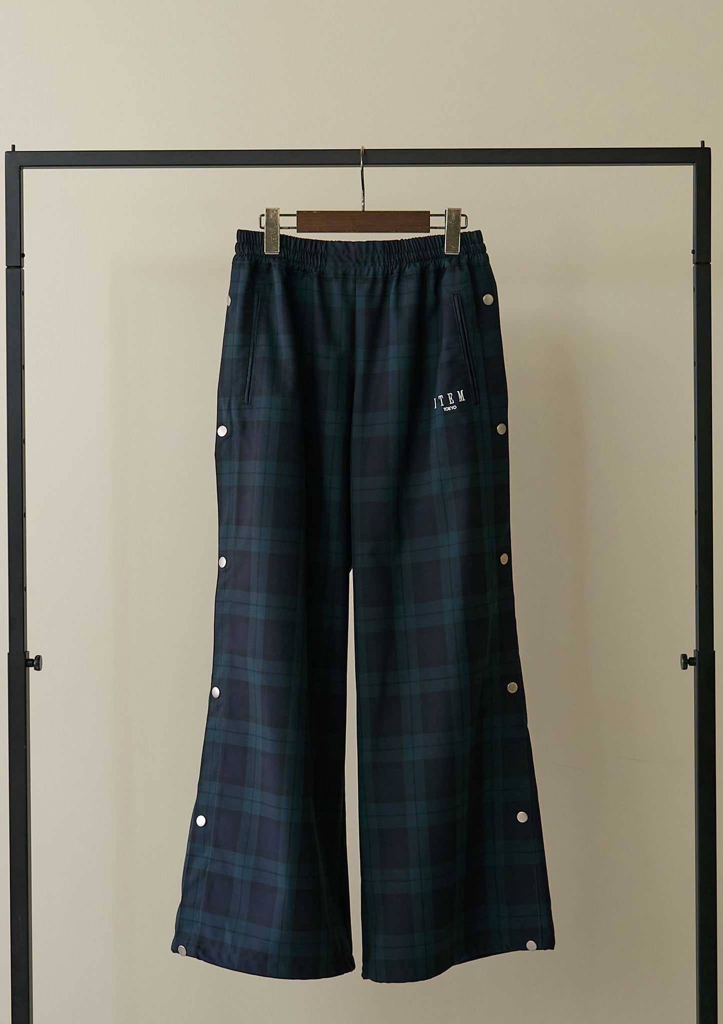 side snap pants（check）