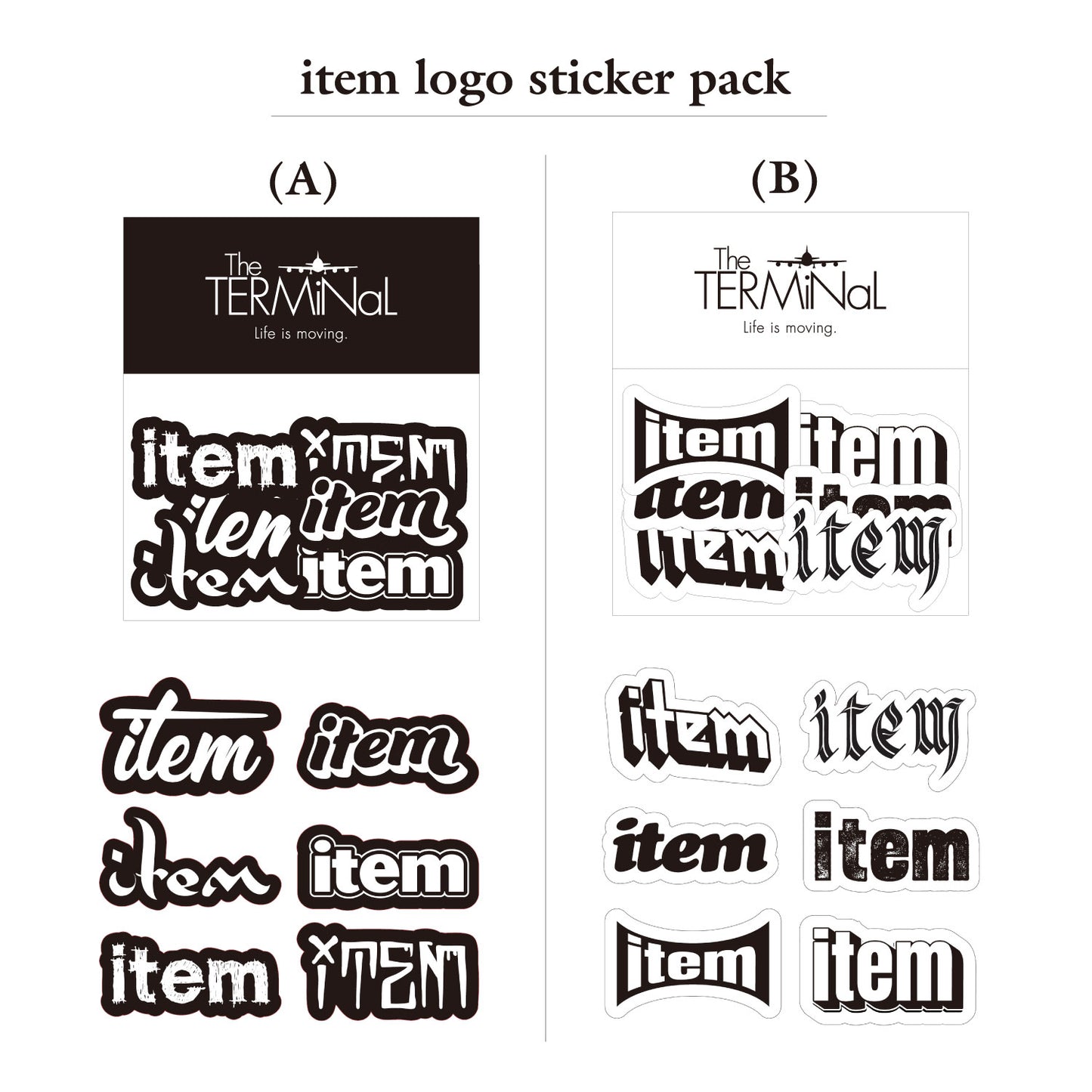 item logo sticker pack