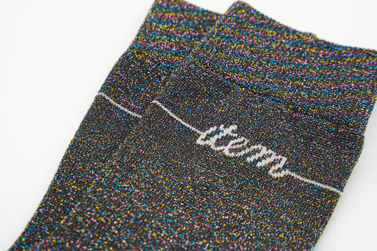 item logo socks（mix glitter)