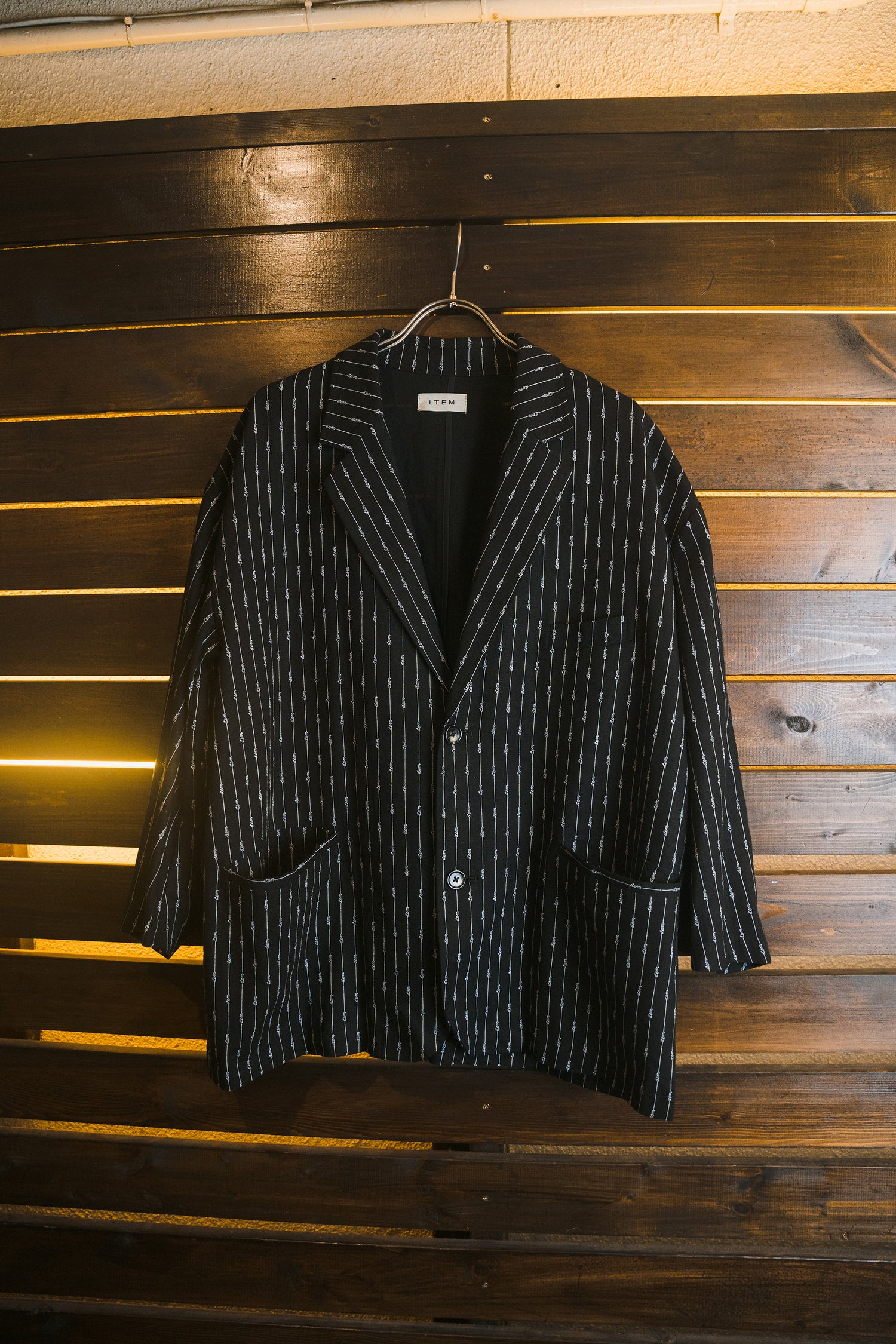 item hand writing stripe jacket (black) - itemtokyo – item ...