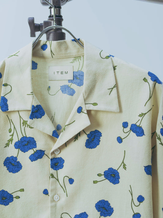 harf sleeve flower shirt（ivory）